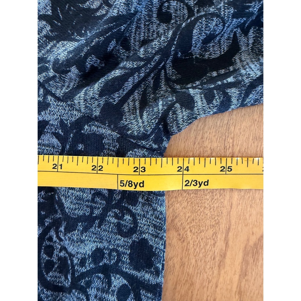 Weekends by Chico's Size 3 (XL/16) Grey Black Damask Floral Cowl Neck Sweatshirt - Picture 9 of 12